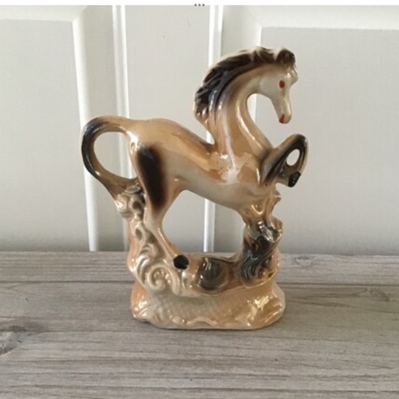 Vintage Horse Figurine Iridescent Glazed Porcelain Equestrian Lustreware Statue - Picture 2 of 6